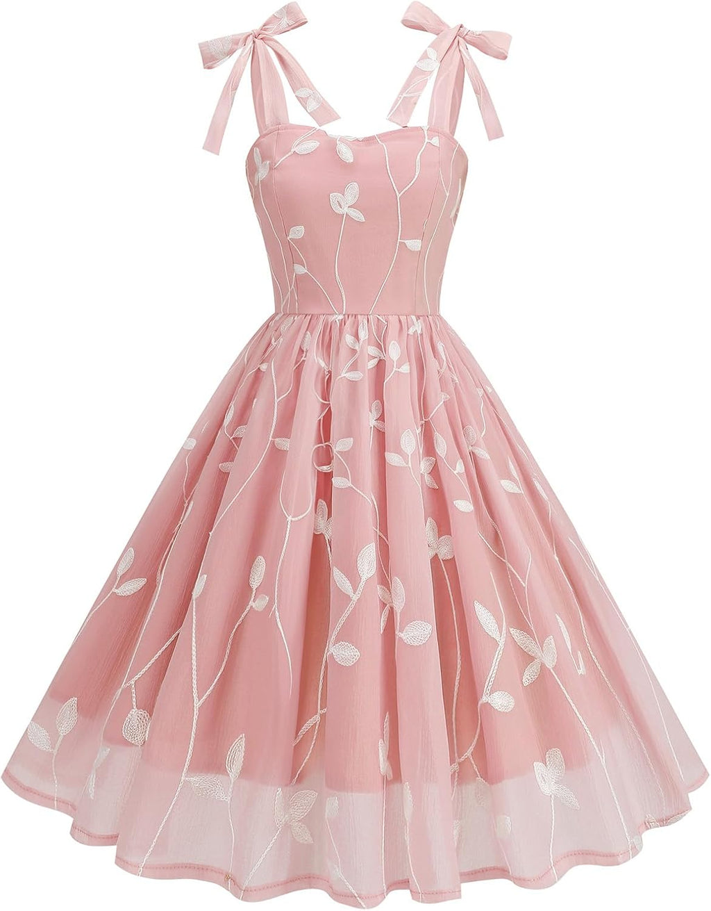 Silk Embroidered Dress for Women Summer Bow Tie Spaghetti Strap Tulle Prom Dress Short A line Cocktail Evening Party Dress