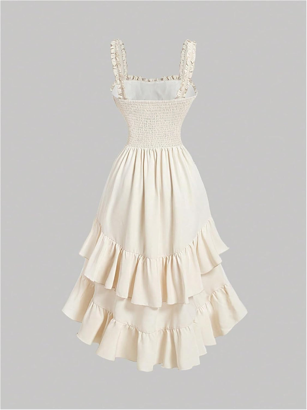 Women Layered Ruffle Hem Dress Sleeveless Ruched Asymmetrical Long Party Dresses