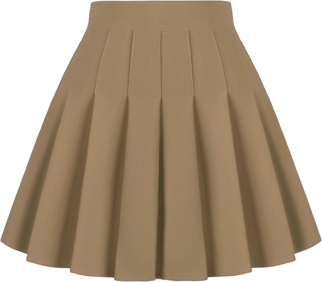 Women Pleated Skirts Mini Skater Basic Skirt High Waist Tennis Skirt School Uniform Cheerleader Skirts