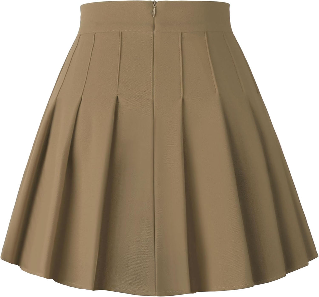 Women Pleated Skirts Mini Skater Basic Skirt High Waist Tennis Skirt School Uniform Cheerleader Skirts