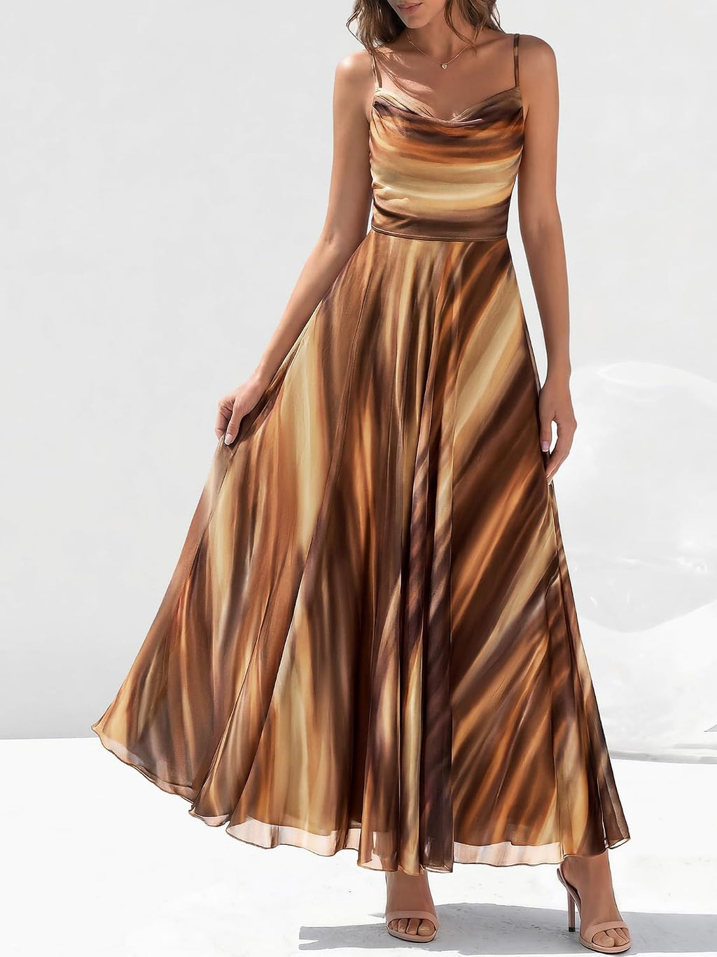 Women Summer Floral Maxi Dresses Elegant Spaghetti Strap Dress Printed Party Dress Beach Long Dresses