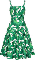 Summer Dress for Women Spaghetti Strap Flowy Midi Beach Sundress Vintage Wedding Guest Cocktail Dress