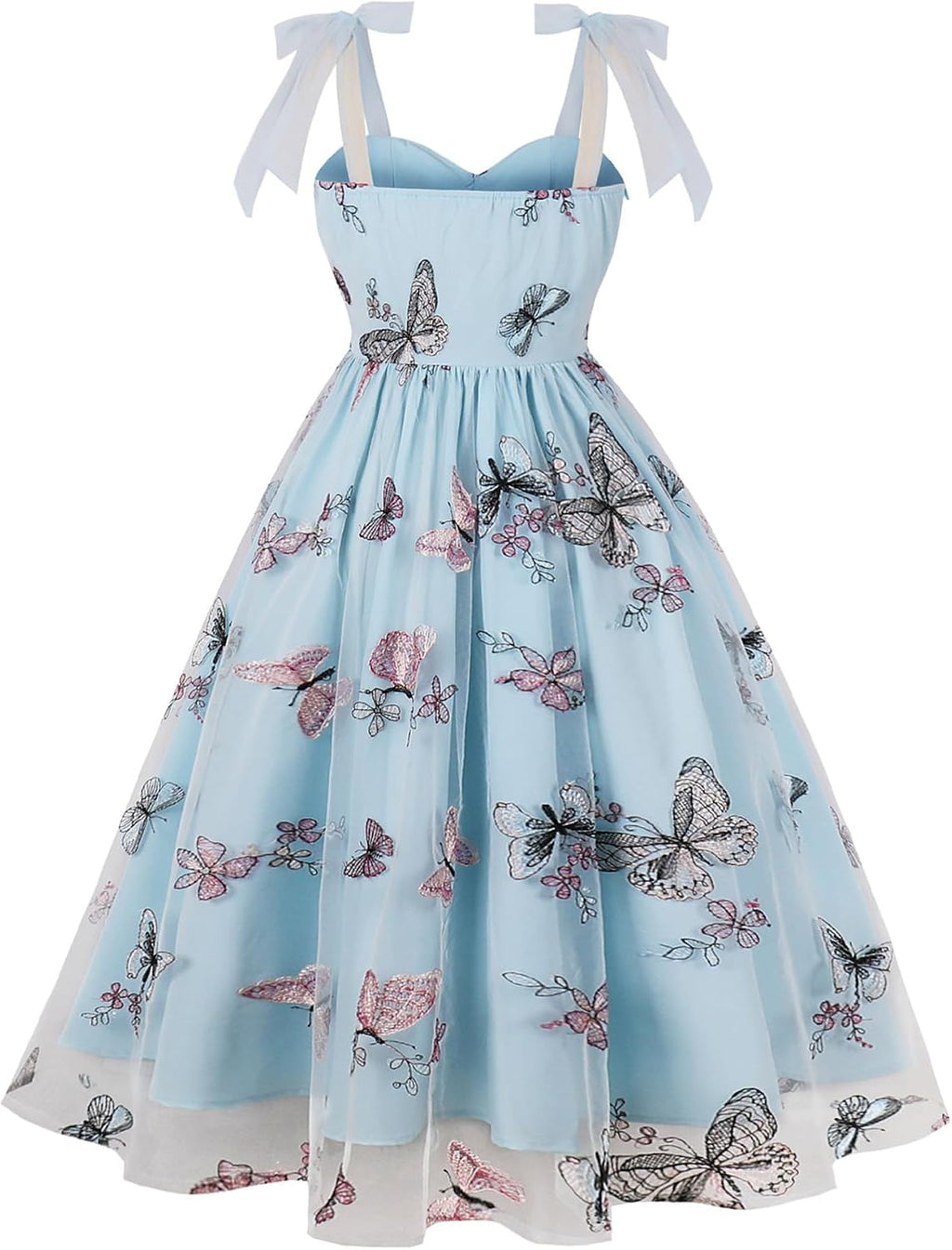 Women Tie Strap Tulle Prom Dresses Sweetheart Flower Embroidery Dress Short Formal Party Mini Homecoming Dresses