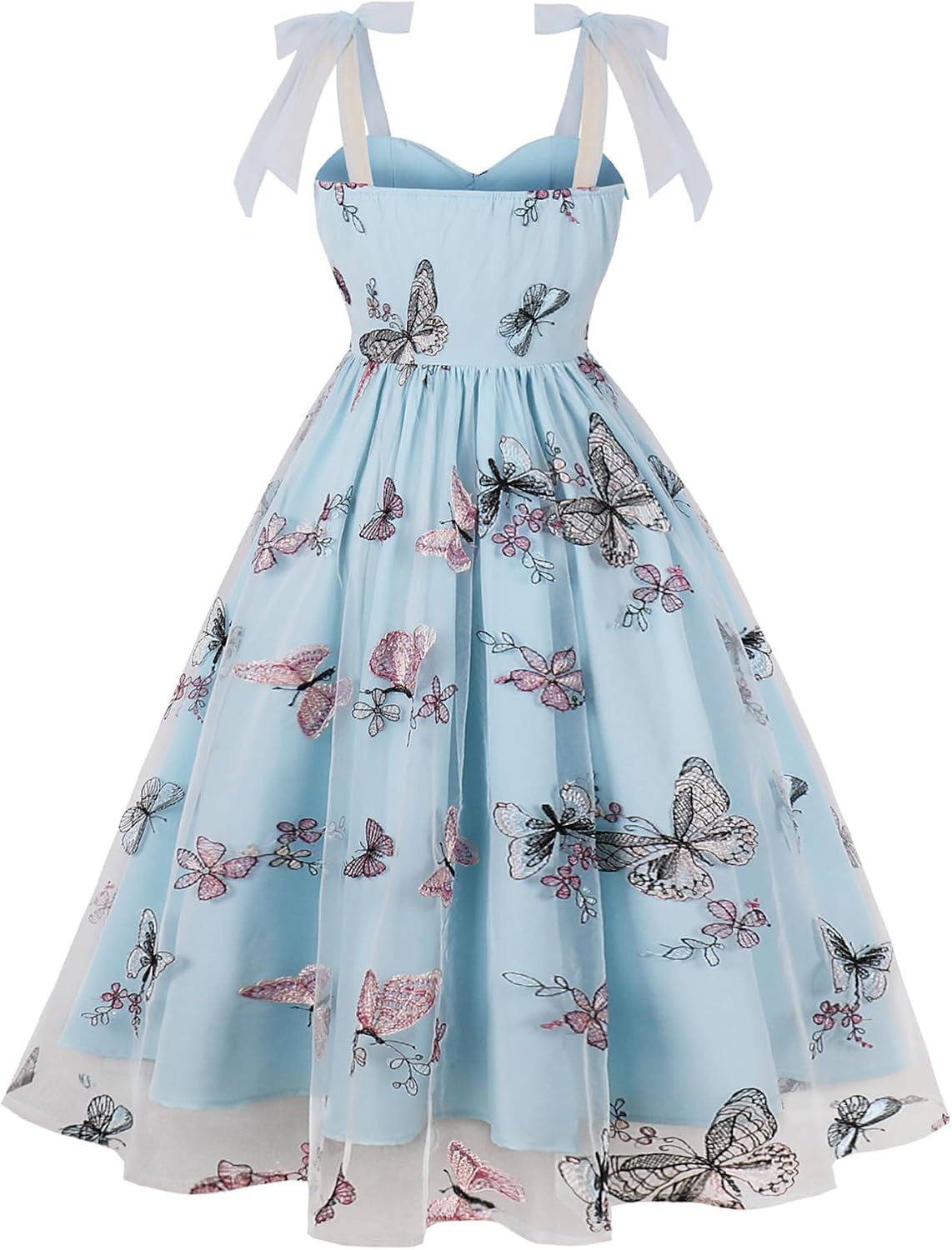Women Tie Strap Tulle Prom Dresses Sweetheart Flower Embroidery Dress Short Formal Party Mini Homecoming Dresses