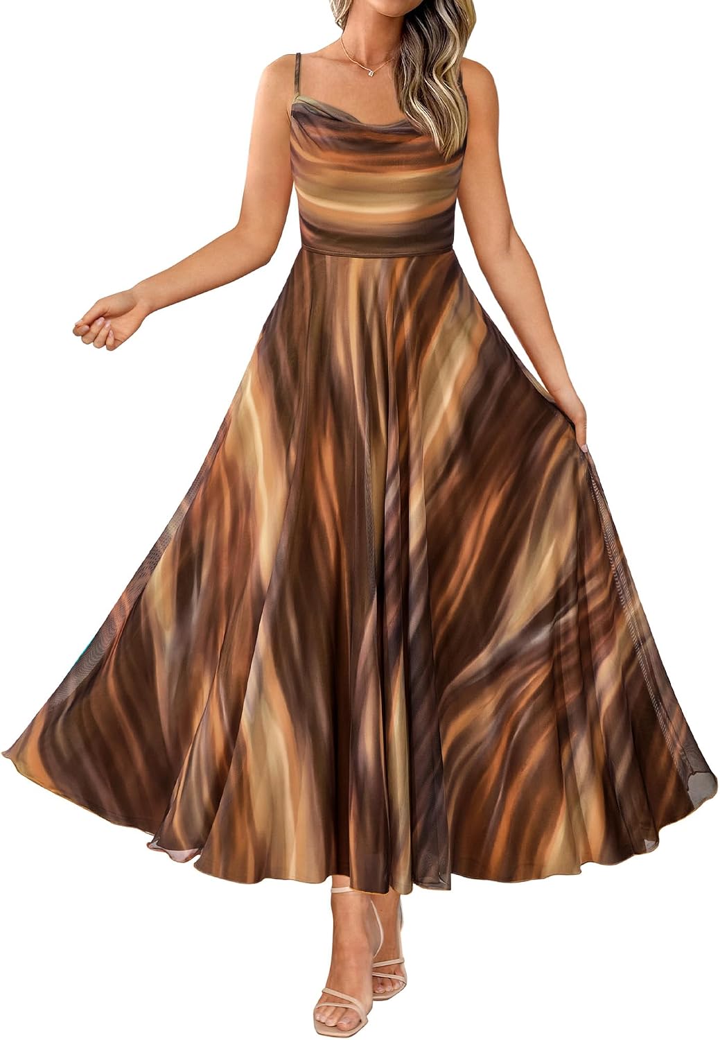 Women Summer Floral Maxi Dresses Elegant Spaghetti Strap Dress Printed Party Dress Beach Long Dresses