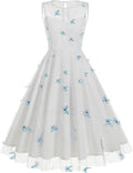 Summer Floral Embroidery Tulle Dress for Women Floral Embroidered Dress for Women Wedding Guest Formal Evening Party Gown