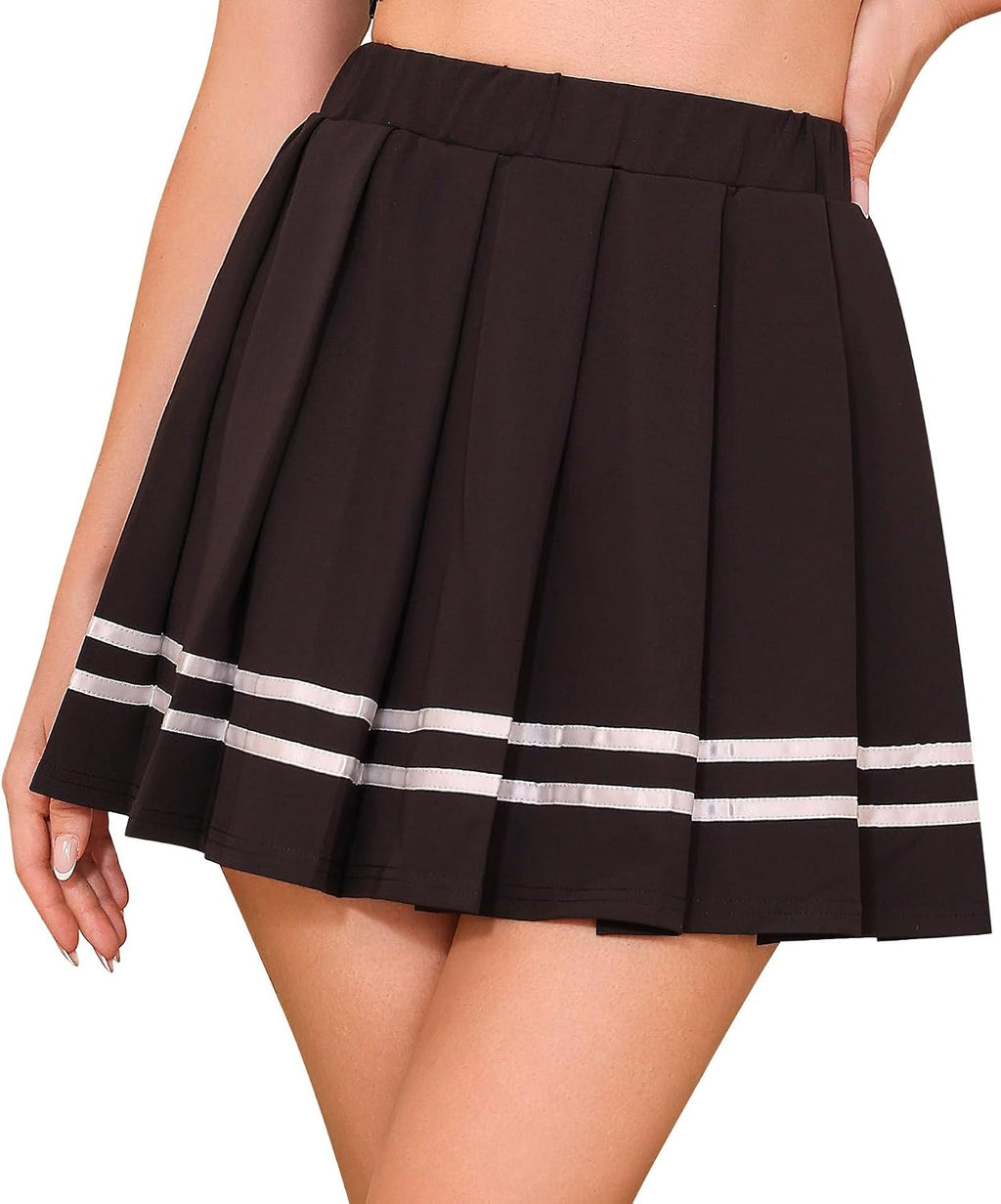 Women Pleated Mini Skirt High Waist