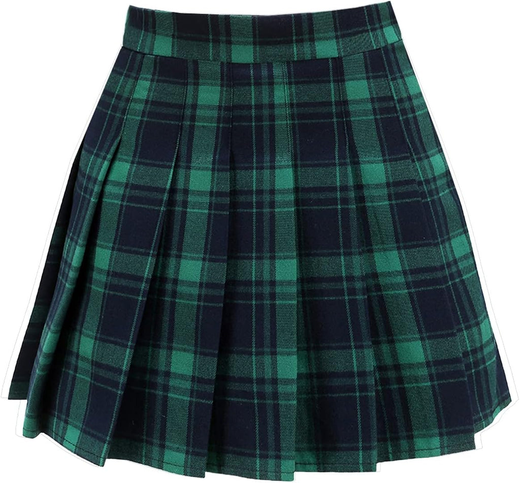Women High Waist A-Line Pleated Mini Skirt Short Tennis Skirt