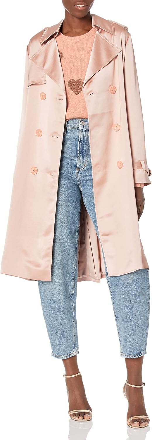 Women Satin Trench Coat