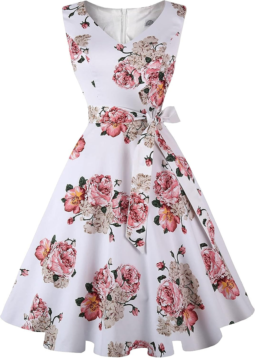 Women 50s 60s Vintage Sleeveless Cocktail Party Dress with Pockets
