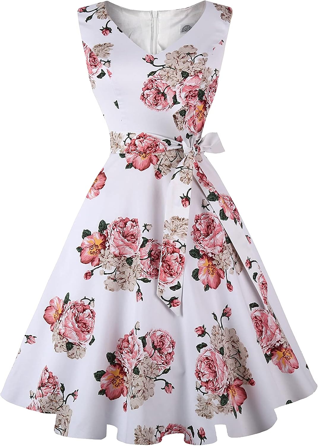 Women 50s 60s Vintage Sleeveless Cocktail Party Dress with Pockets