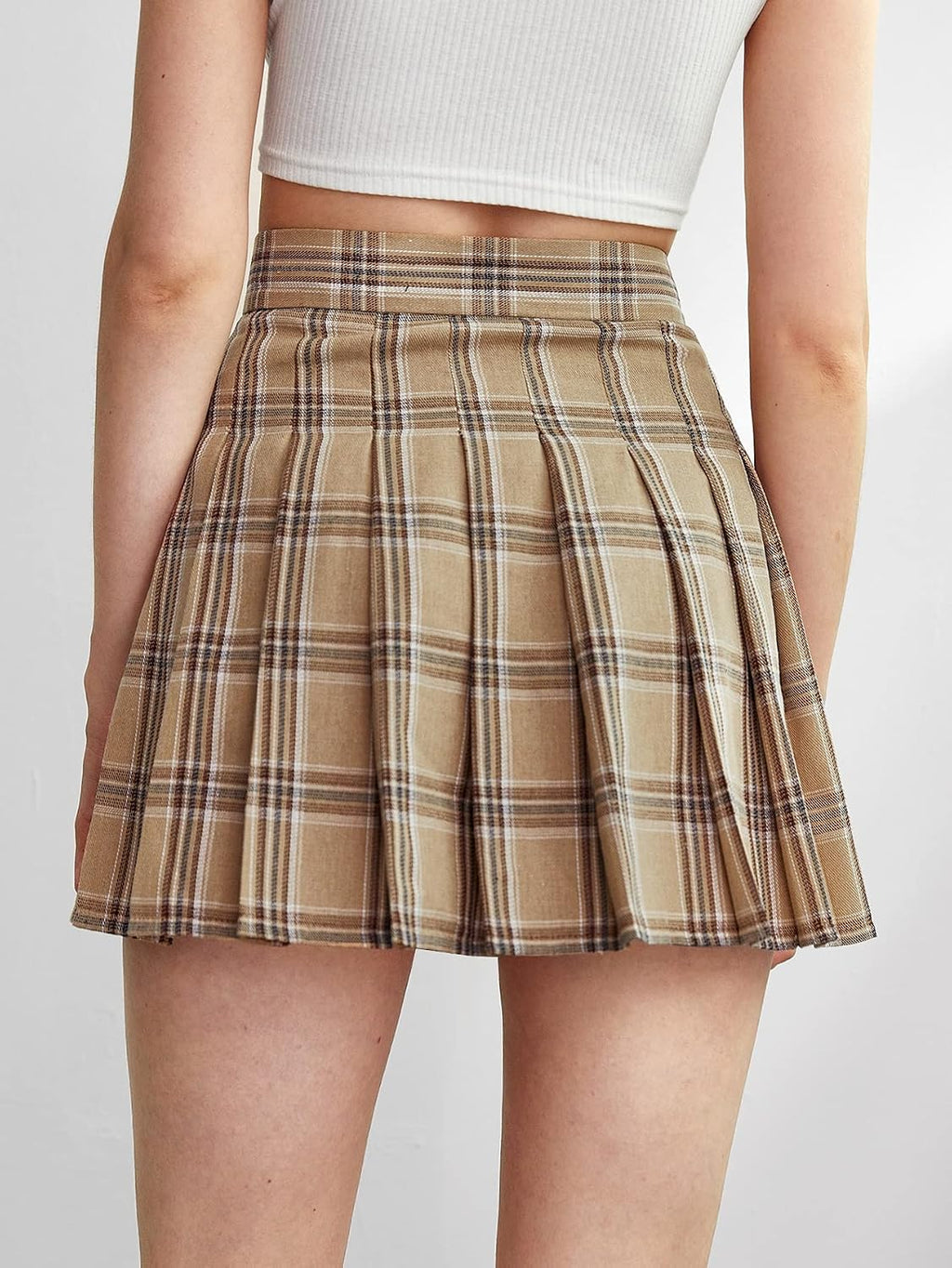 Pleated Skirts for Women  Mini Skirt High Waist A-Line Uniform Skorts Plaid Cheer Skort